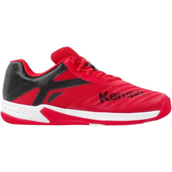chaussures de handball indoor enfant kempa wing 2.0 - noir/rouge - 34