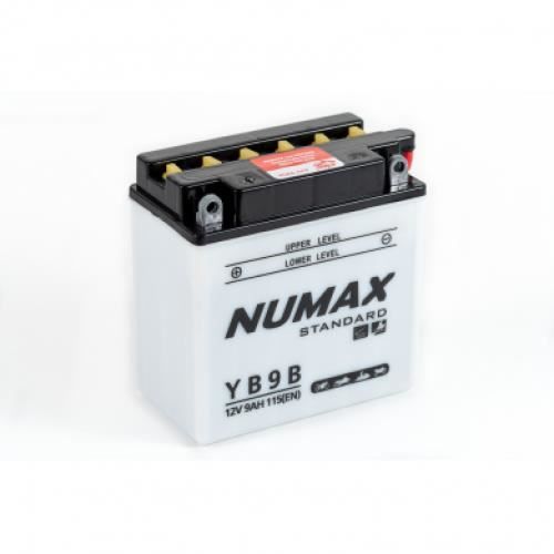 Batterie moto Numax Standard avec pack acide YB9-B 12V 9Ah 115A