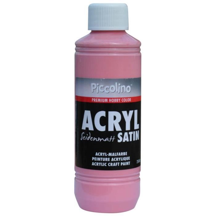 PICCOLINO Acryl Satin - Couleur peinture acrylique satinée 250ml, Vieux rose  - Acrylique multi-supports Loisirs créatifs - Achat / Vente peinture  acrylique PICCOLINO Acryl Satin - - Cdiscount