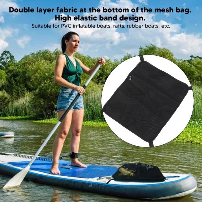 Pwshymi-Paddle Board Mesh Bag Paddleboard Mesh Bag Paddle Board Deck Bag Kayak Paddle Surf Deck Bag with 4pcs Sticker sport pack