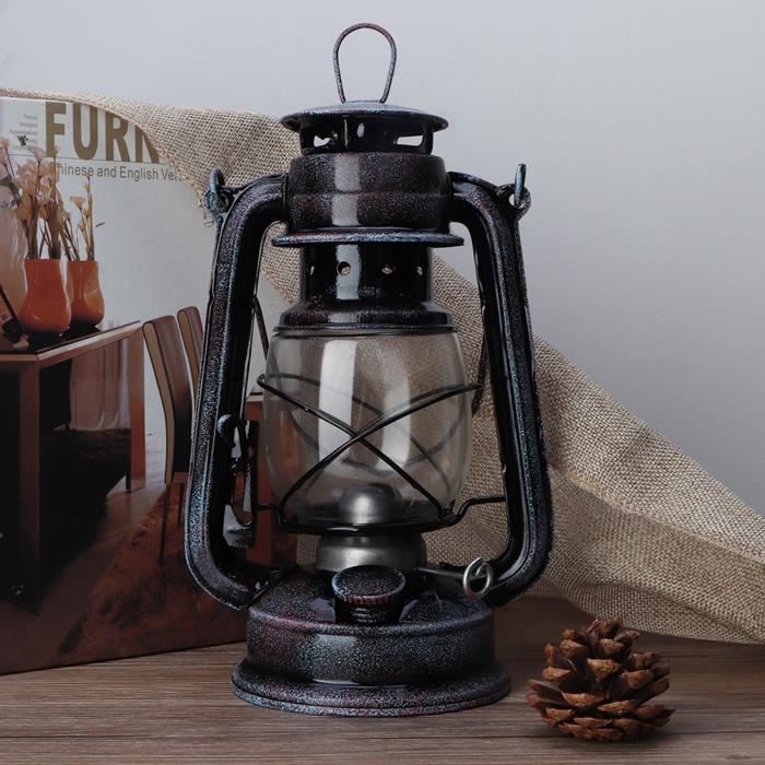 Dongbin Lot De 2 Lampes à Kérosène Rétro - Lanterne Tempête Verre Transparent - Lampe à Huile Nostalgique Décoration Urgence Maison Bar Café