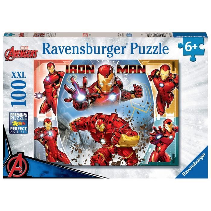 Puzzle 100 pièces : Le puissant Iron Man Marvel Avengers Ravensburger France - vue 4