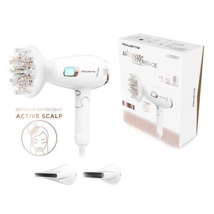 ROWENTA CV9240F0 Scalp Care Ultimate Experience Sèche-cheveux Cheveux fortifiés volumineux Massage du cuir chevelu 3 accessoires