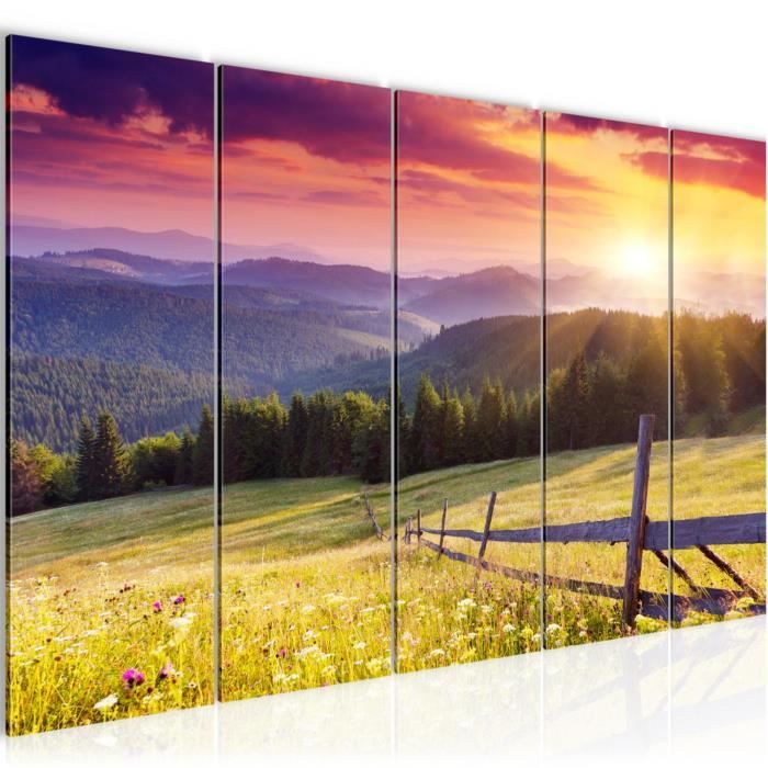 Toile Imprimée Paysage Lever De Soleil Bord De Mer - Décoration Murale Maison