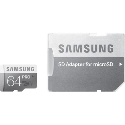 Samsung Memory MB MG64EAEU Carte Mémoire PRO Micro SDXC avec Adaptateur SD Compatible Smartphones Tablettes et Laptops