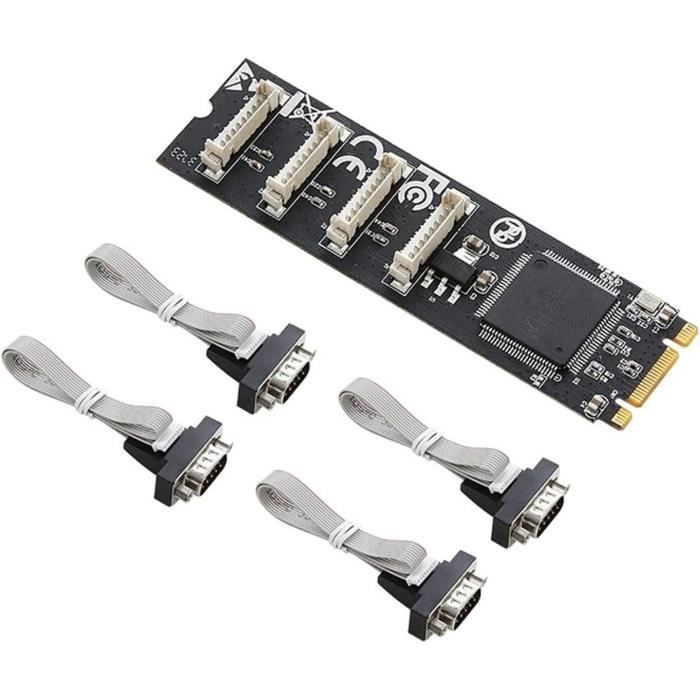 Carte M.2 4 Ports Série RS232 - KALEA-INFORMATIQUE - Pour PC Portable, Chipset SUN2410 Industriel