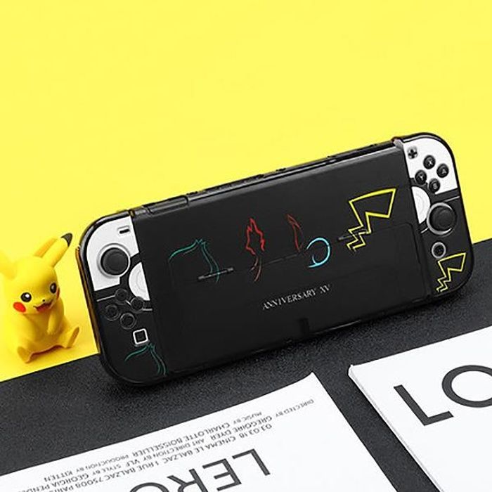 Coque Nintendo Switch OLED +Verre Trempé, Pokémon Étui Housse