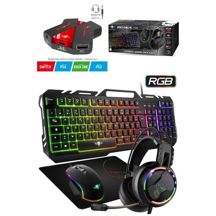 Spirit Of Gamer Pack GAMER - PRO-ULTIMATE MKH5 - Souris RGB - Clavier RGB - Tapis RGB