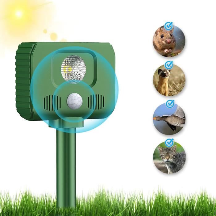 Répulsif à Ultrasons Solaire Pour Chats & Rongeurs - Détecteur De Mouvement PIR, IP54, Protection Jardin Jusqu'à 100m² - 4
