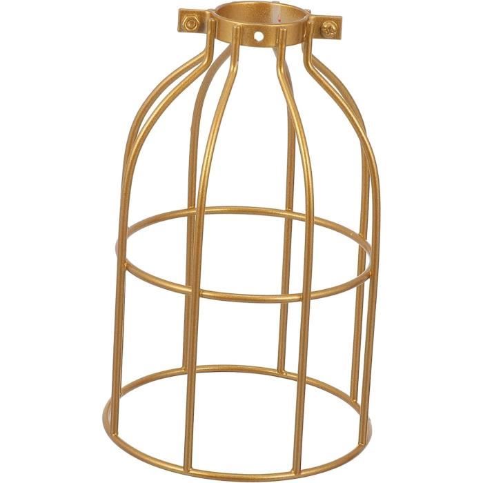 Abat-jour Cage Métal Vintage – Noir, Fer, 14,5x12,5 Cm, Pour Ampoule Suspendue (Neuf)