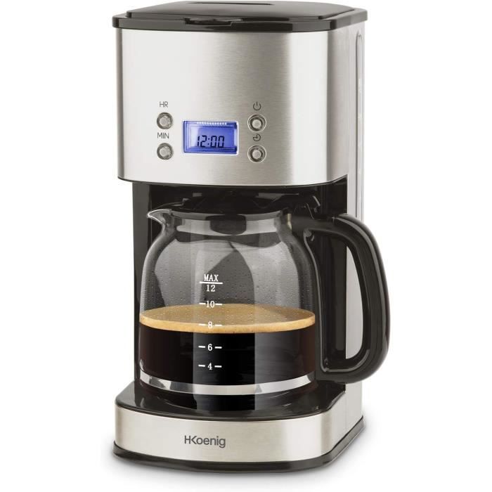 Cafetière Filtre Aigostar Benno 1,5L - Programmable, Maintien Au Chaud, 800W - Noir