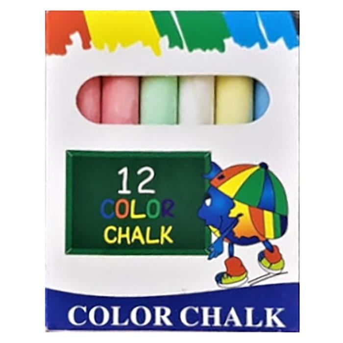 Craies de Couleur pour Tableau, Set de 12 pièces, sans poussière