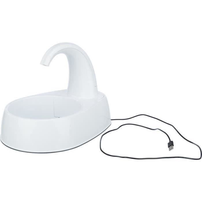 Fontaine à boire TRIXIE Curved Stream - Plastique - 2,5L - 25 × 24,5 × 35 cm - Blanc