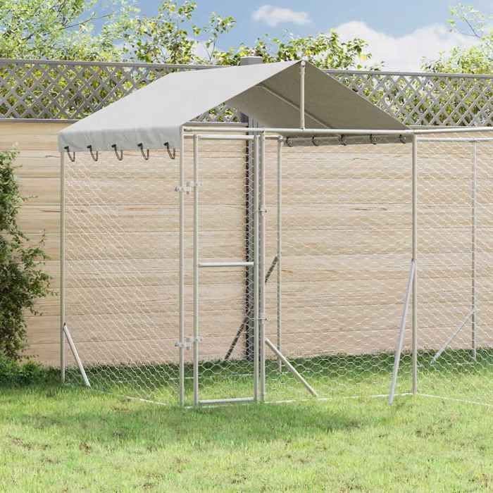 vidaXL Chenil extérieur avec toit 4x4x2 5