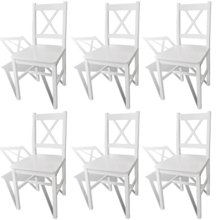 Chaises de salle à manger - VIDAXL - 271496 - Bois de pin massif - Lot de 6 - Design contemporain