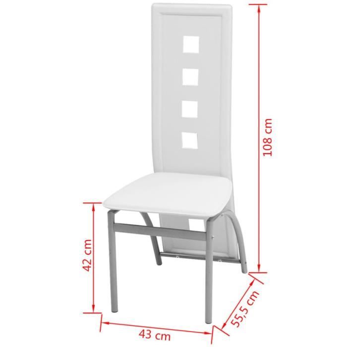 Chaises de salle à manger - VINGVO - Blanc Similicuir - Lot de 4 - Contemporain - Design