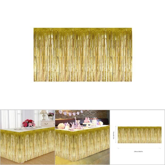 UALXPAO Jupe de table rectangulaire à paillettes pour mariage, anniversaire, fête, décoration d'intérieur (doré, 70 x 183 cm