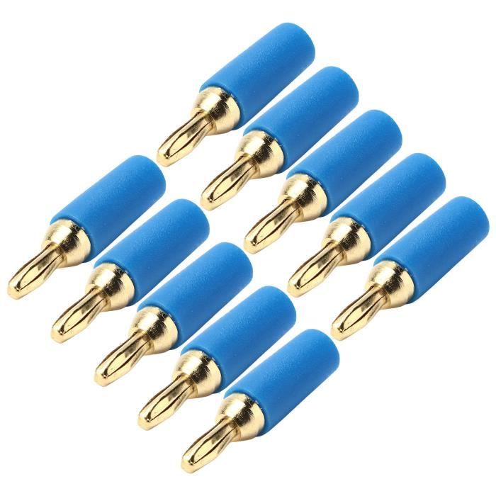 Lot De 10 Fiches Bananes 4mm Isolées RUNCCI-YUN - Connecteurs Empilables Noir Bleu Rouge Vert Jaune