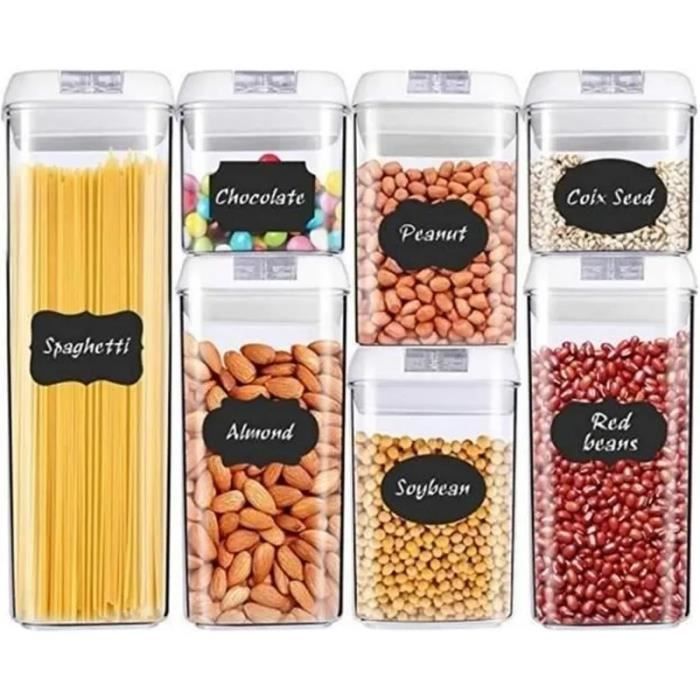 VECH Lot de 7 boîtes de rangement en plastique colorées empilables pour VECH Lot de 7 boîtes de rangement en plastique colorées empilables pour