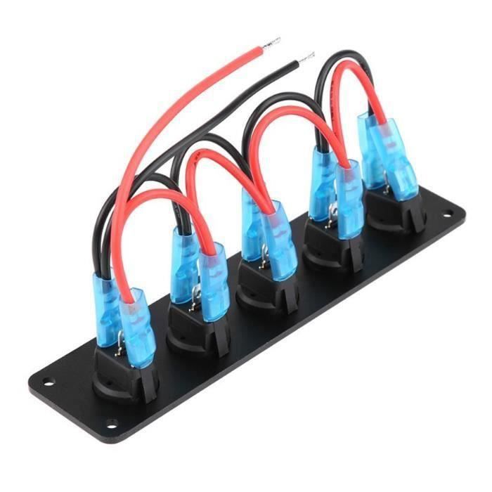 4 Caches D’interrupteur à Bascule ABS Noir – Dimensions 48x24 Mm, Clipser – Pour Panneaux Standards, Finition Propre - 1