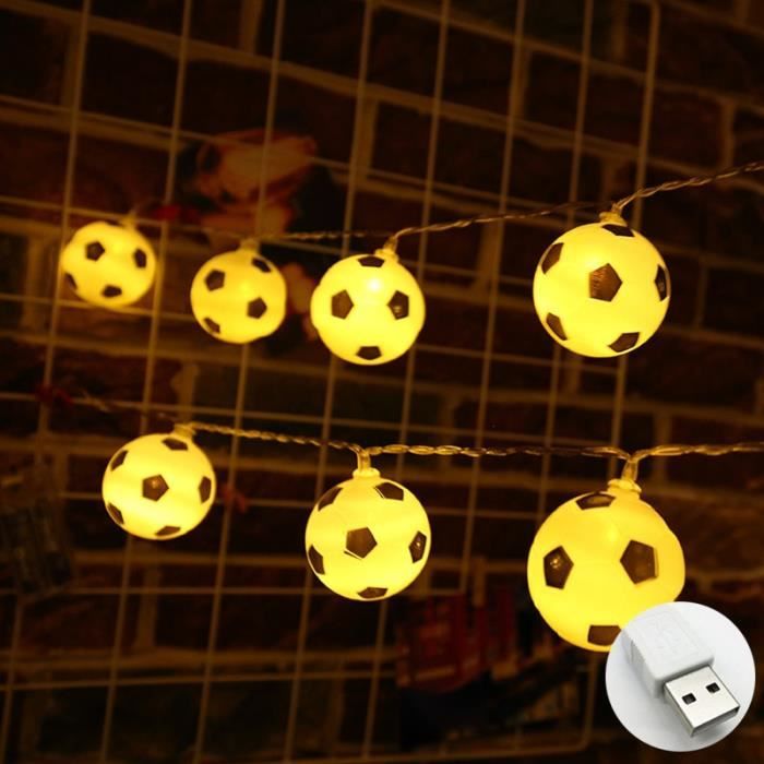 Guirlande Lumineuse Football PIGPIGFLY - 20 LEDs Blanc Chaud 3m - USB - Déco Chambre, Fête, Noël