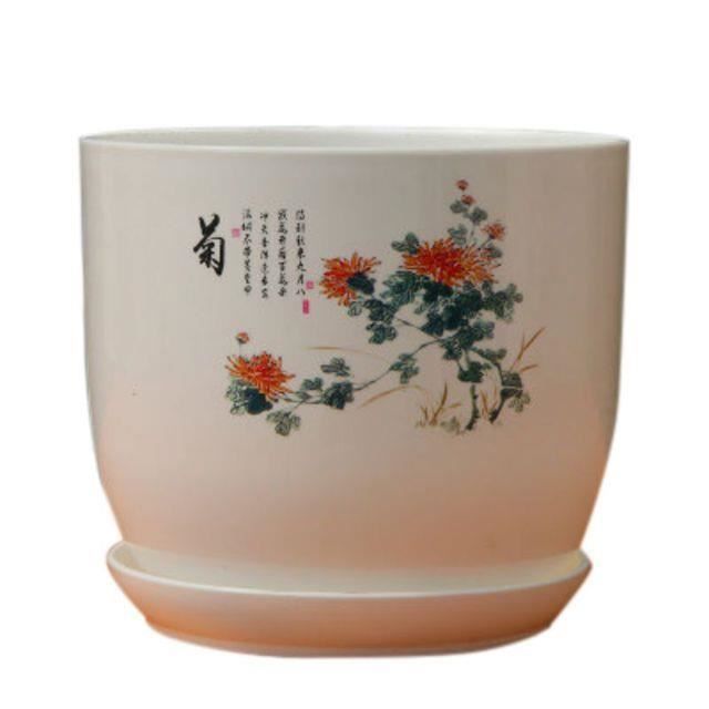 POT DE FLEUR,A 10cm--Pot De Fleurs Rond En Résine Céramique | Pot De