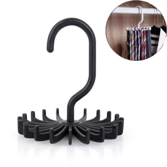 Porte-cravates En Bois Vueinrg 2 Pièces - 20 Crochets Rotatifs 360° Pour Cravates Et Ceintures