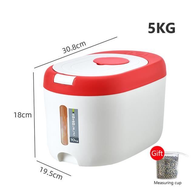 WINBST Boîte à Riz Hermétique 5 L – Anti-Insectes, Anti-Humidité, Stockage Céréales, Pâtes, Farine, Nourriture Chien