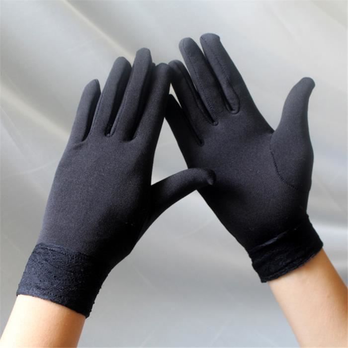Black-Taille unique -Gants fins en velours pour femmes,pour écran  tactile,coupe vent,complet,en dentelle,mitaines