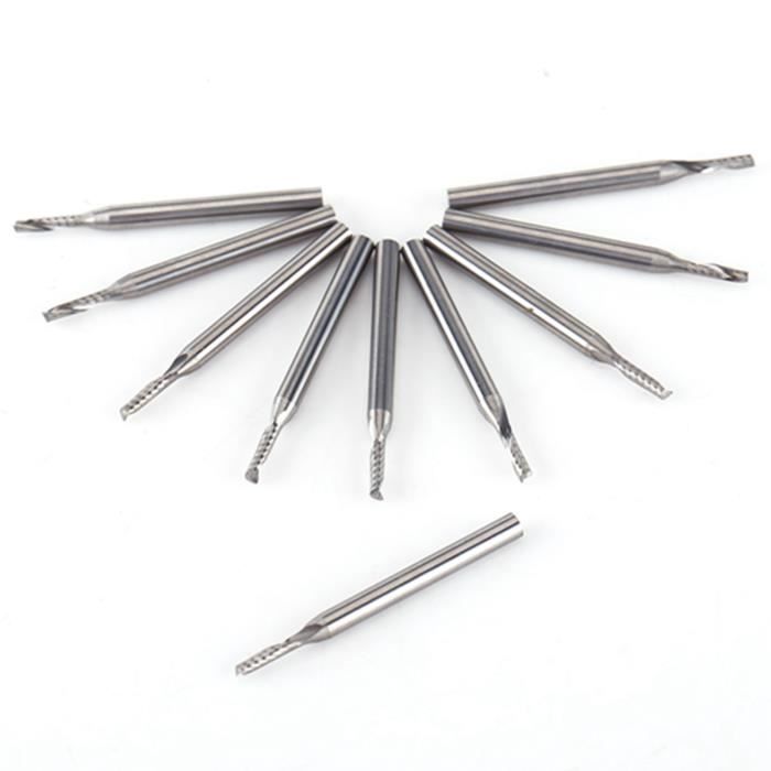 Lot De 10 Fraises En Bout Acier Tungstène - Diamètres 0,8 à 3,175 Mm, Pour PCB, Gravure, Métal