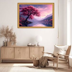 Kit Diamond Painting Fleurs De Cerisier 55x80cm - Broderie Strass 5D Pour Adulte Et Enfant