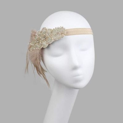 NHQZ Boa En Plumes De 1,8m + Bandeau Paillettes – Déguisement, Spectacle, Mardi Gras