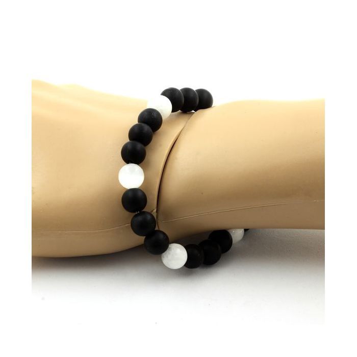 Bracelet En Perles De Sélénite 4mm - Marque OxcmoBijoux - Neuf Avec étiquettes