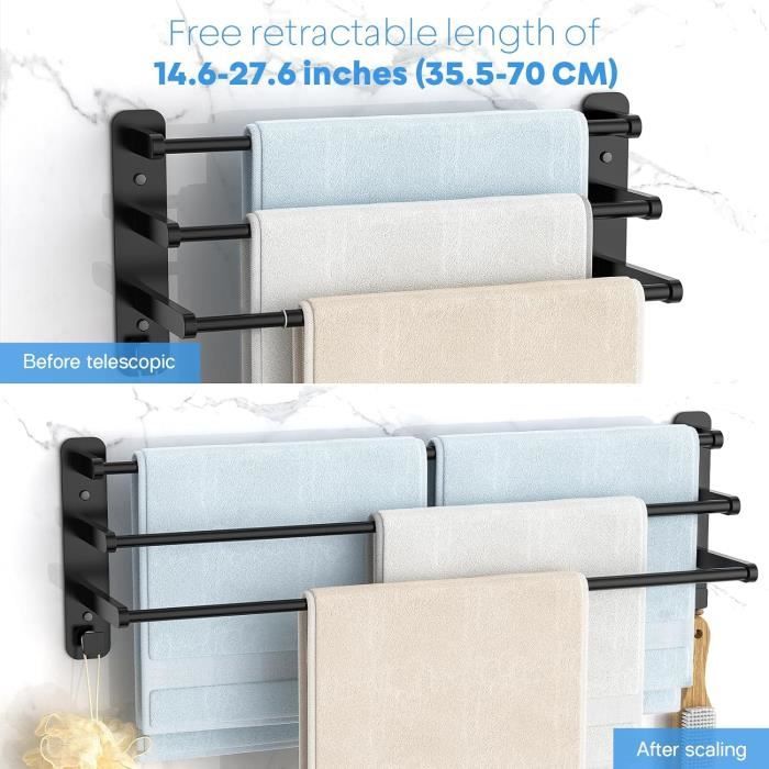 Porte-serviettes Extensible Et Pivotant Häfele - Aluminium, Pour Salle De Bain Ou Cuisine