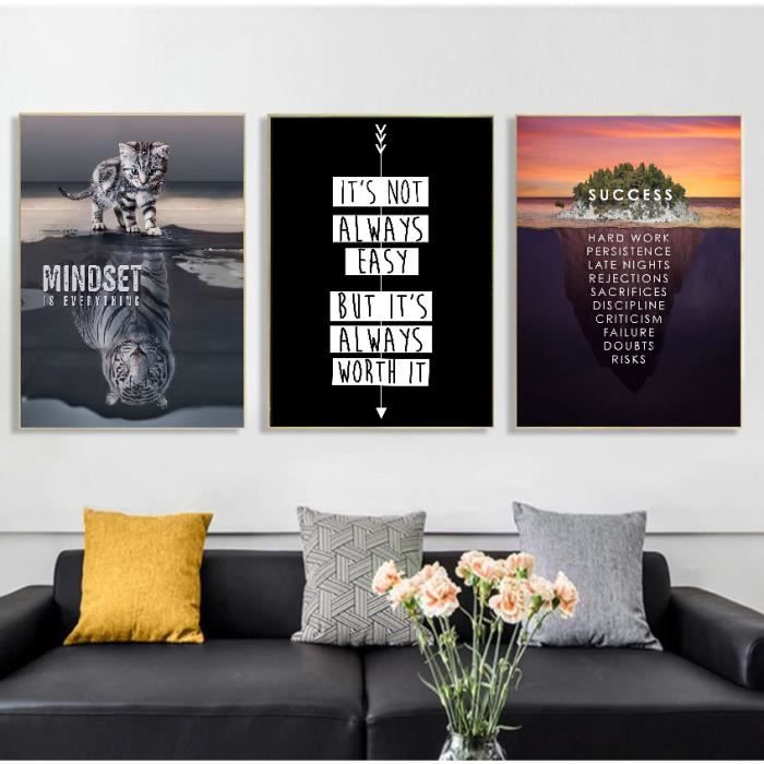 Affiche Motivationnelle Imprimée Sur Papier Mat - Style Vintage - Sans Cadre - Pour Décoration Intérieure