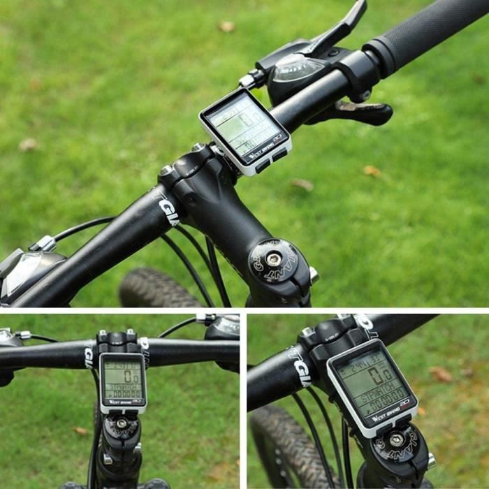 Ordinateur de V lo sans Fil Compteur de V lo tanche Multifonction LCD Affichage de Vitesse Distance Heure pour VTT V lo de R