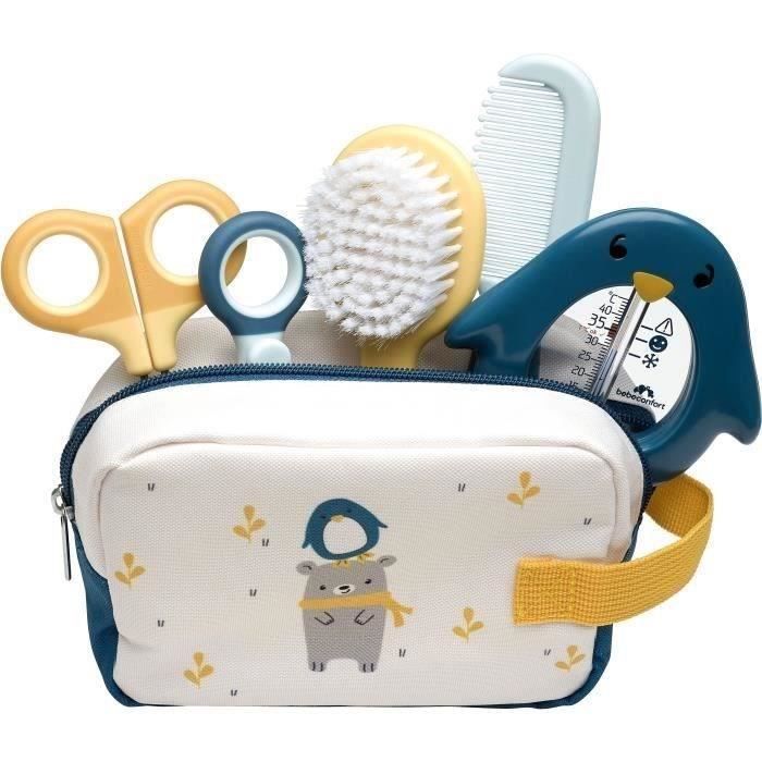 Trousse De Soin Bébé 8 Pièces - Kit Toilette Bébé Complet : Thermomètre, Coupe-ongles, Brosse - Sans BPA - Idéal Voyage Et Maison