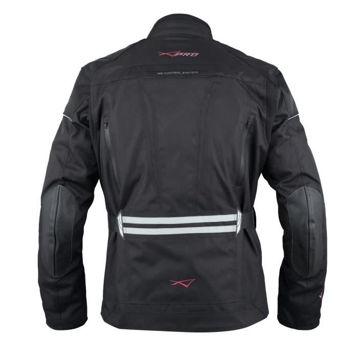 Textile Blouson Termique Moto Protections CE Scooter étanche Noir 3X