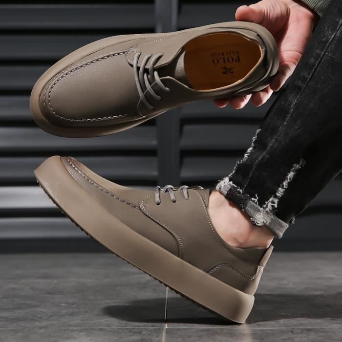 Chaussures d contract es lacets en cuir italien pour hommes