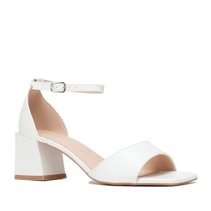 Sandales blanches à talon new arrivals