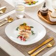 Malacasa, Série ESMER Lot de 6 assiettes Plates 11" -  Service de Table en Verre opale - passe au lave-vaisselle et au micro-ondes-2