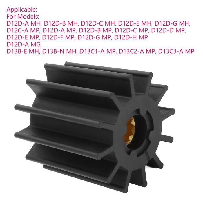 Turbine De Pompe à Eau Socobeta 09-810B - 6 Lames Néoprène Pour Westerbeke 4.0BCD, 4.4BCD, 4.4WMD Et Autres Moteurs