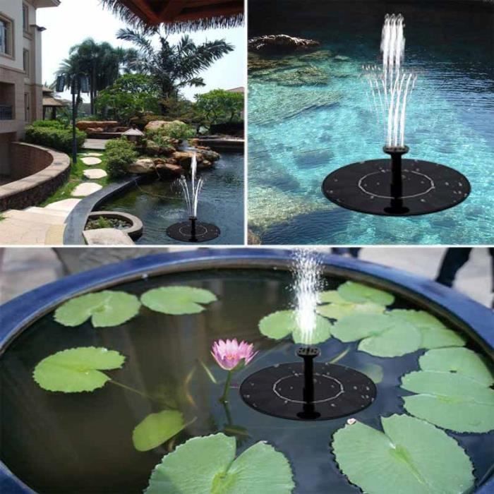 Ulikey Fontaine Solaire Pompe Bassin Avec Panneau 1.4W - 4 Buses Pour Jardin Et Oiseaux