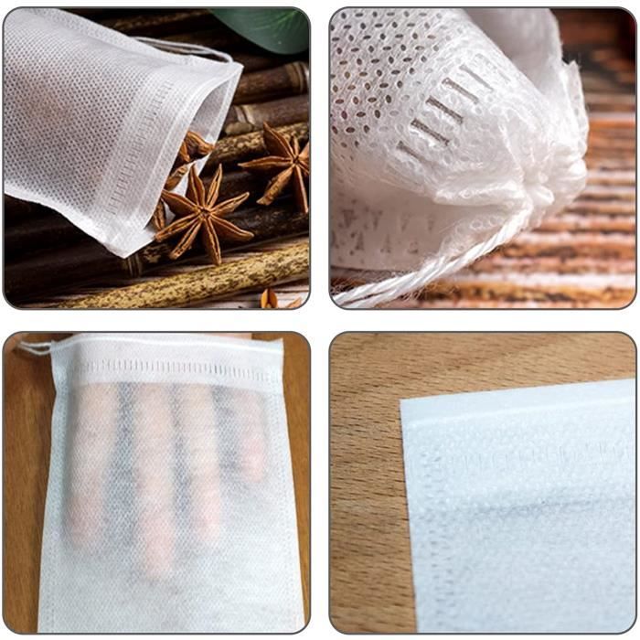 Sachets à Thé Vides Jetables Avec Ficelle Et étiquette - Lot De 10 à 5000 Pièces, Pour Infuser Thé, Café, Herbes En Vrac