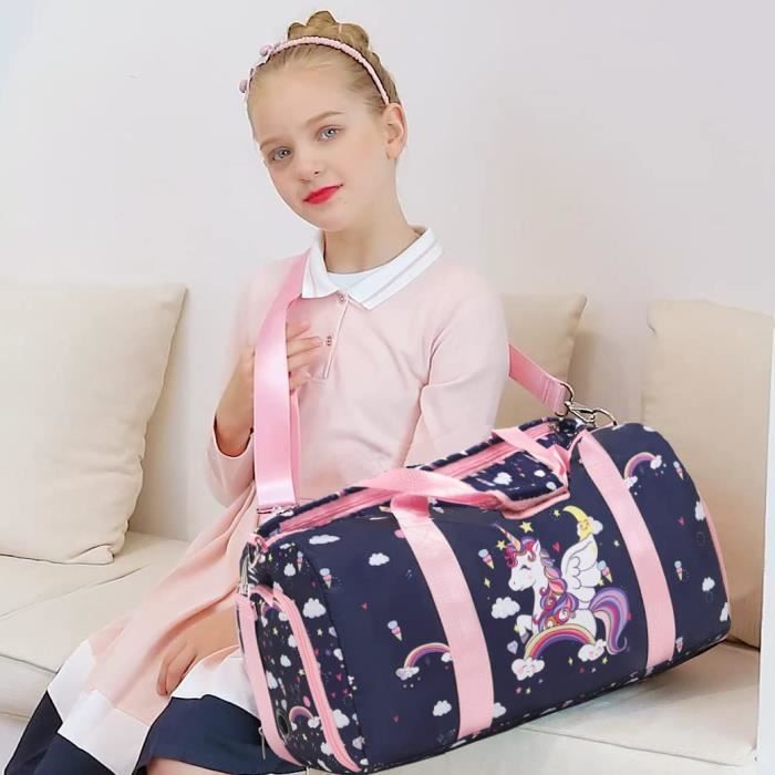 Sac Sport pour Fille Sac de Voyage Enfant Sac Week-End Sac de Dance Fille  Sac