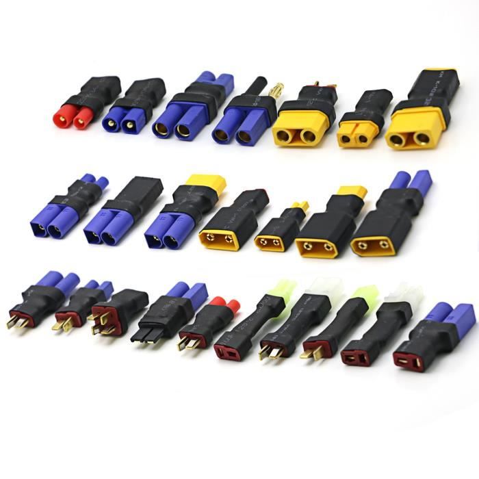 OliRC 4 pièces XT30 XT-30 à XT60 XT-60 mâle Femelle Adaptateur connecteur RC (C83-4