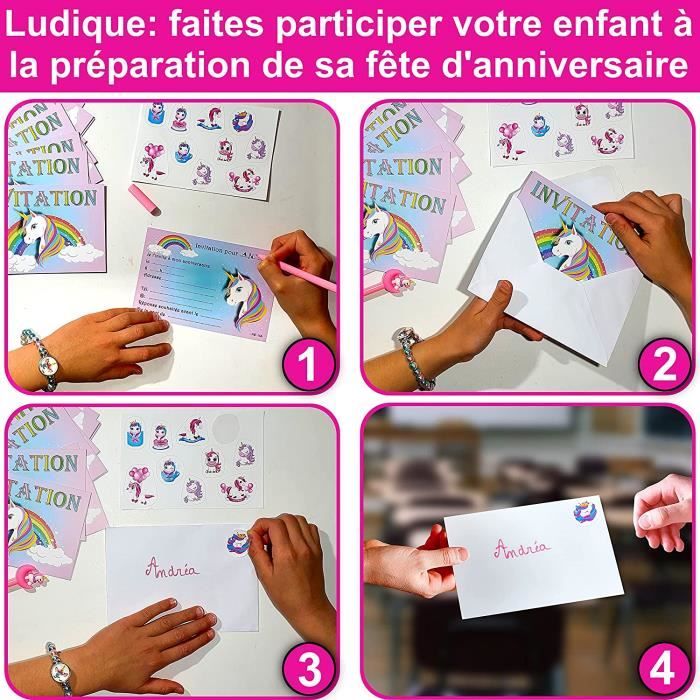 Kit créatif carte invitation anniversaire fille en français sur le