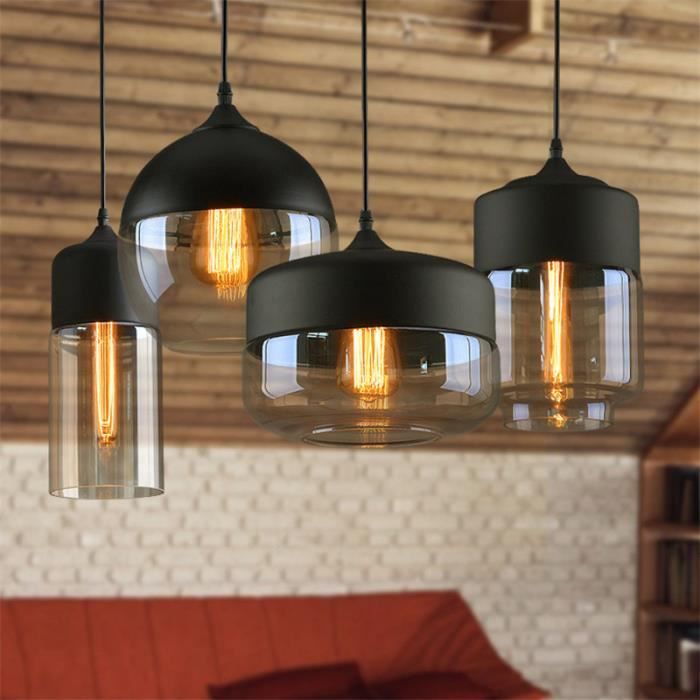 IDEGU Lot de 2 Suspension Luminaire Vintage Salon,Lustre Plafonnier