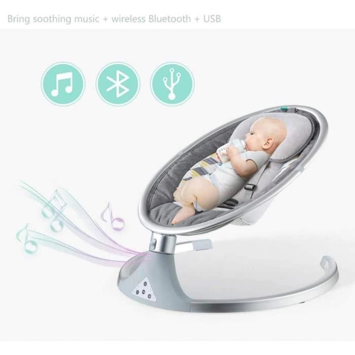 Chaise à bascule électrique Tissy pour Enfants avec écran tactile, musique  Bluetooth