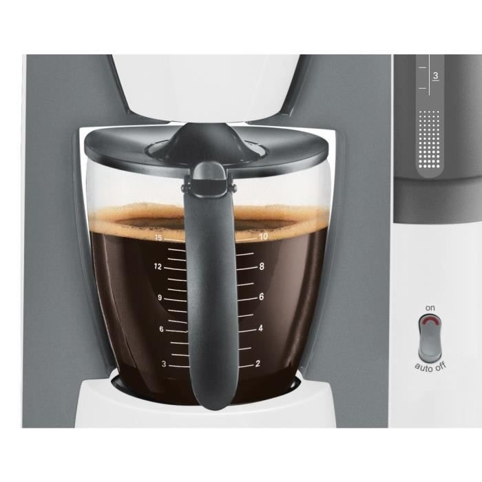 Cafetière Filtre Bosch TKA6A041 - 15 Tasses - 1200W - Blanc - Fonction Aroma+ - EasyDescale3